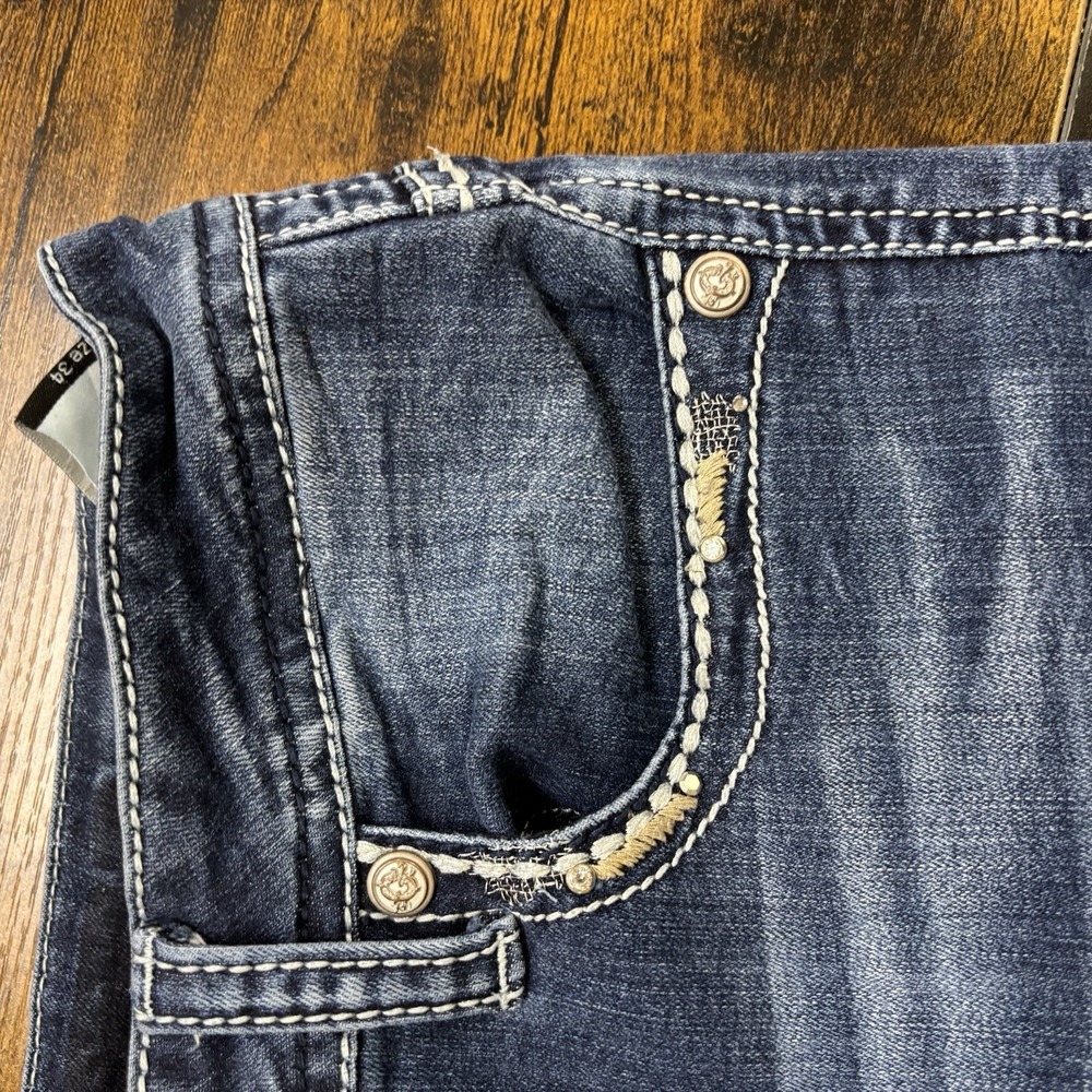 Grace In L.A. Womens Easy Fit Jeans Size 34 Blue Embroideried Western Cowgirl - Picture 6 of 11